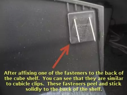 Fasteners for Cubicle Shelf