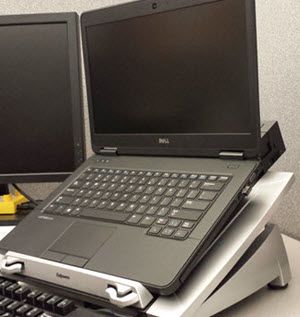 Side view with laptop open
