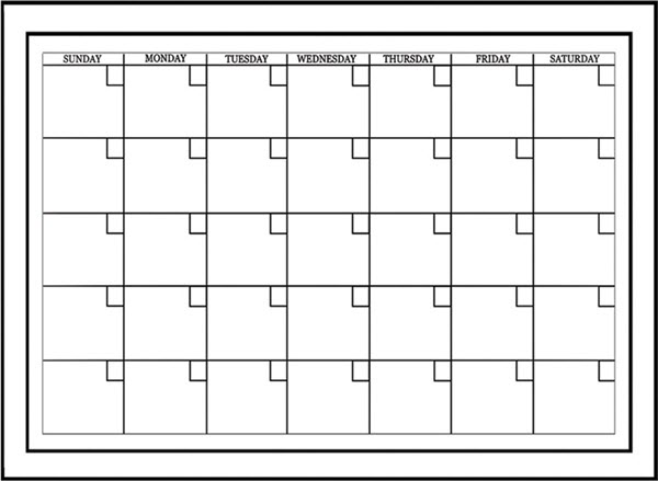 Dry Erase Calendar