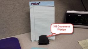 Document Wedge used with a notepad