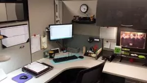 My Cubicle with standard cubicle walls.