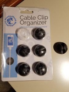 One Cable Clip Organizer out of the package.