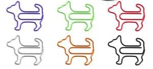 6 Different Colors of Dog Paper Clips