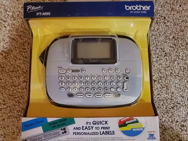 Brother P-Touch Easy Portable Label Maker, White/Grey