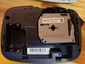 Cartridge inserted into the label maker