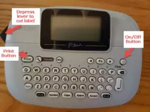 Label Maker with key buttons labelled