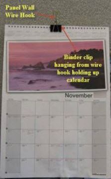 Hanging Calendar with Binder Clips 1