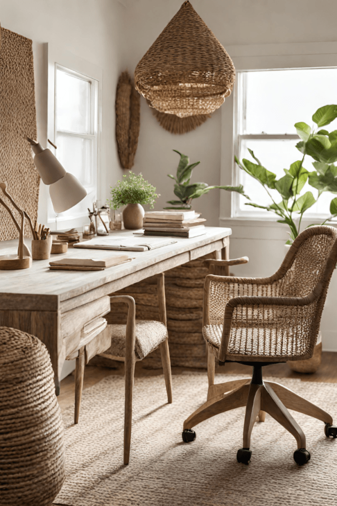 Earthy Natural Materials Home Office