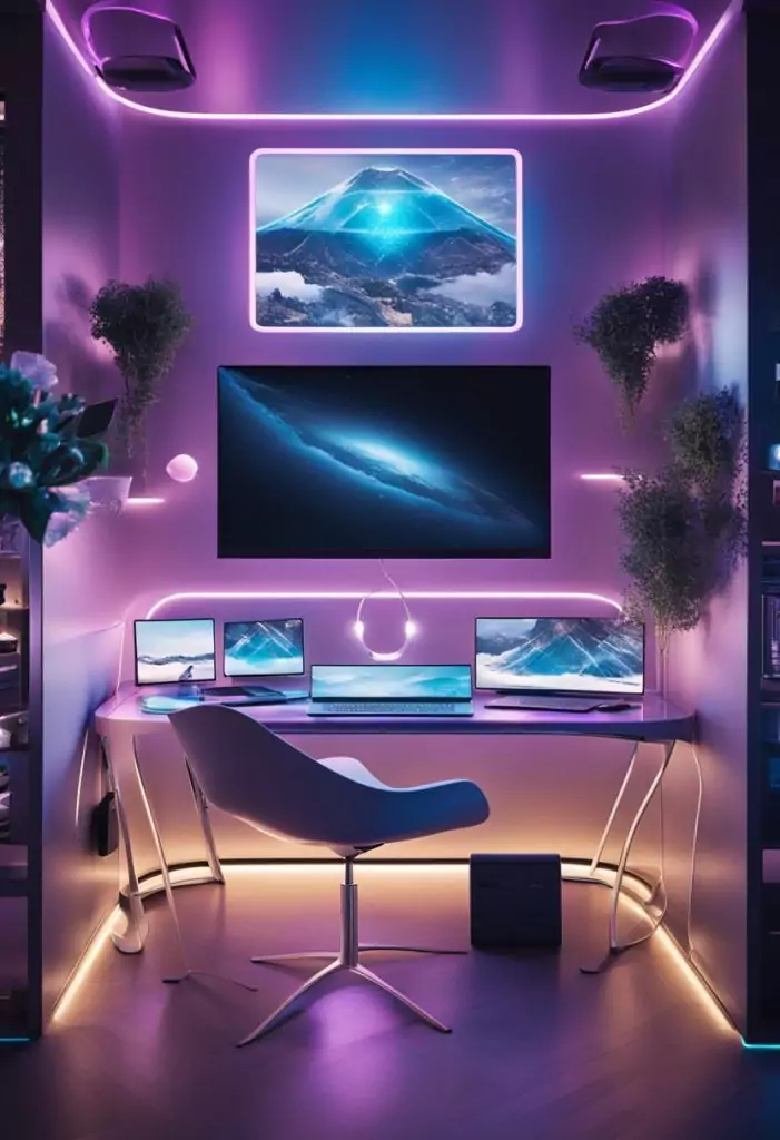 Futuristic Tech Home Office