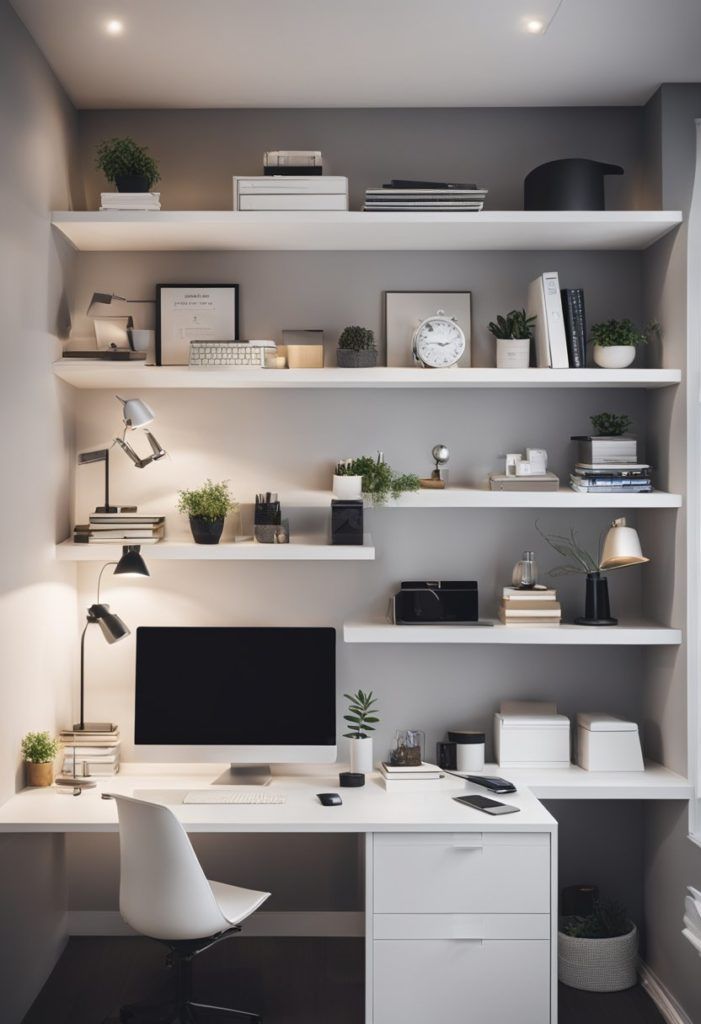 floating shelves with decor