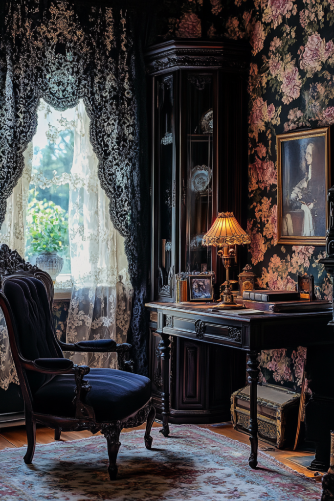 138 5 Black Lace Victorian Study