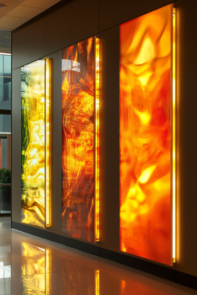 Suspended Glass Panel Art Installation