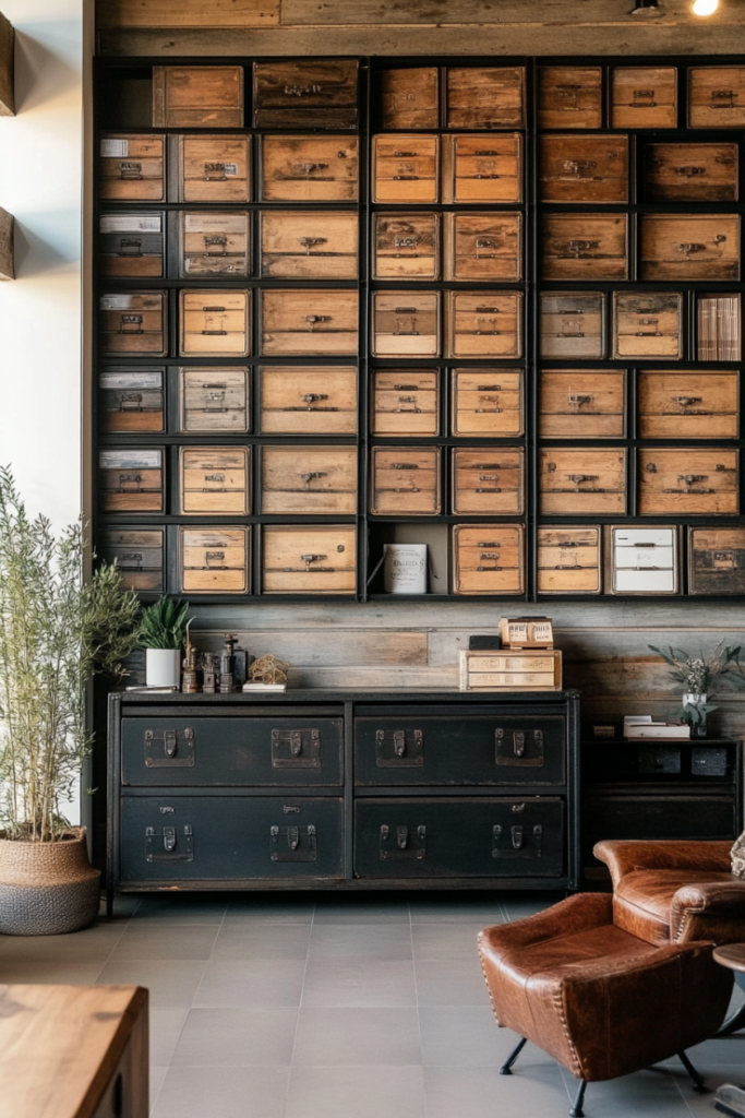 70 2 Vintage File Cabinet Drawer Display Wall