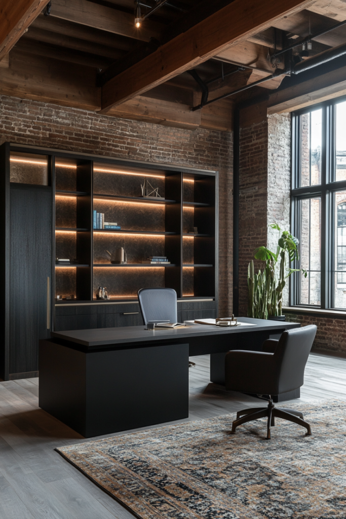 Dark Contemporary Loft Office