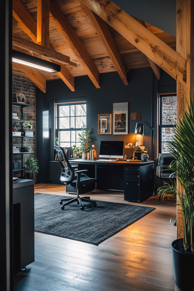 Dark Contemporary Loft Office