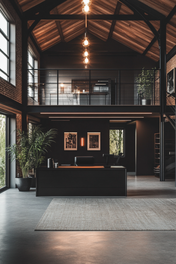 Dark Contemporary Loft Office