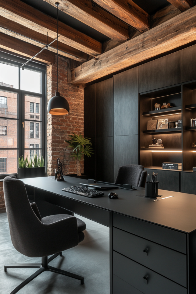 Dark Contemporary Loft Office