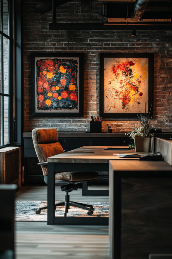 Dark Artistic Loft Office