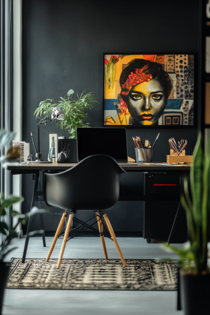 Dark Artistic Loft Office