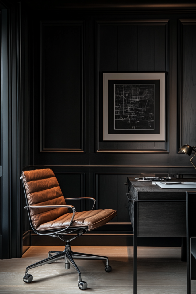 Black Panelled Office with Hidden Door