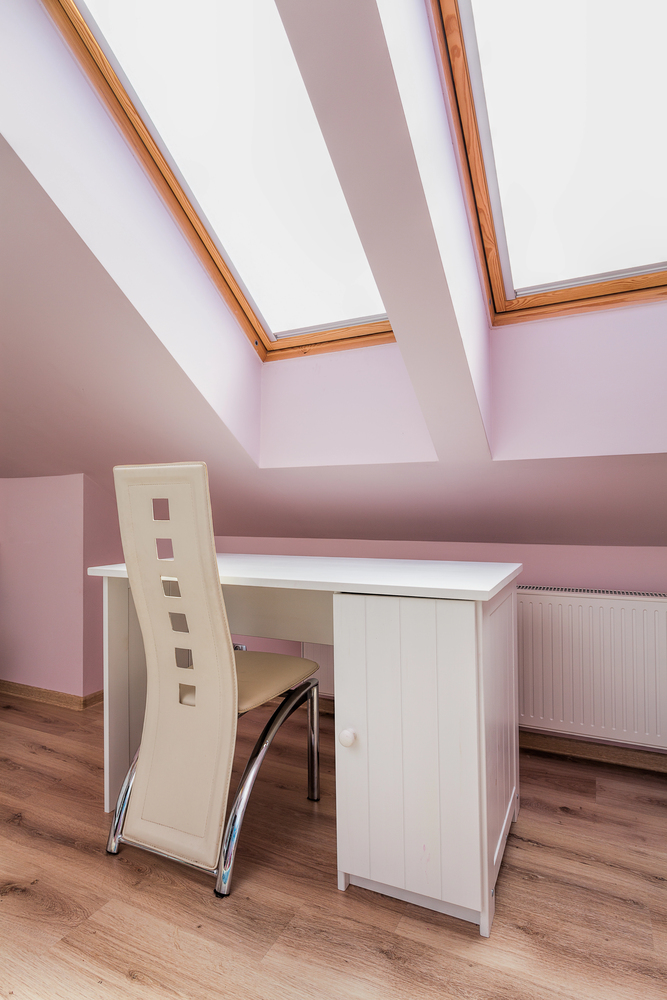 Soft Pastel Attic Workspace