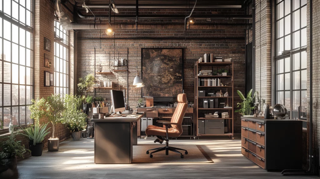 feature image in post industrial office style