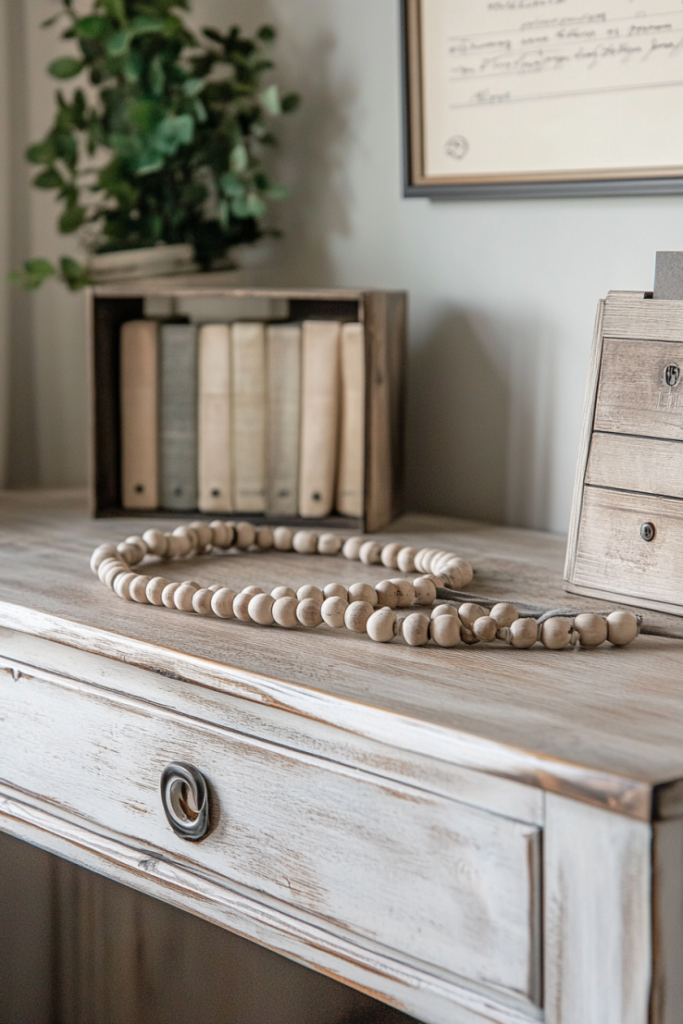 wooden bead garland