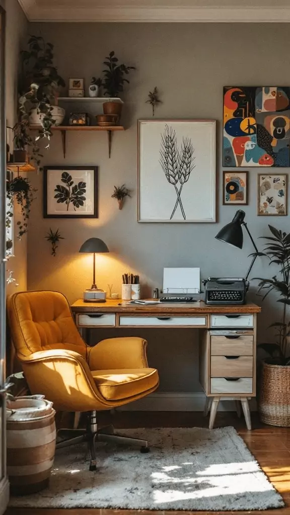 vintage office nook with thrifted furniture Updated