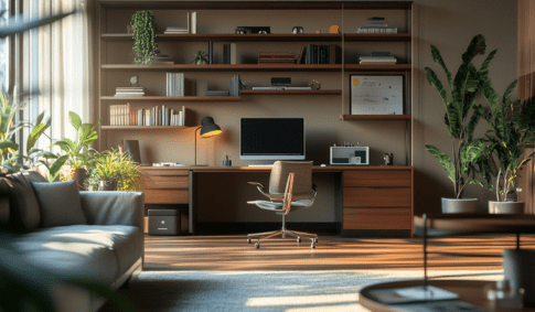 feature image office area in living room