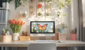 feature image spring decorations in office