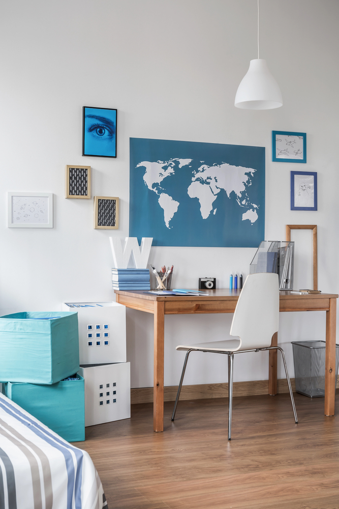 compact office in spare bedroom