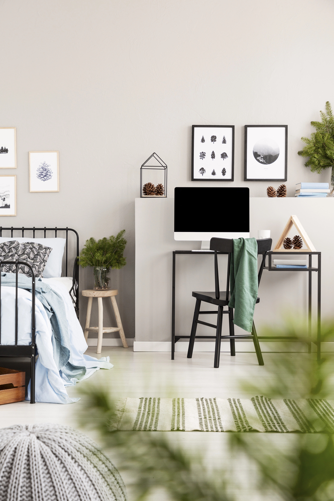 Scandinavian office spare bedroom