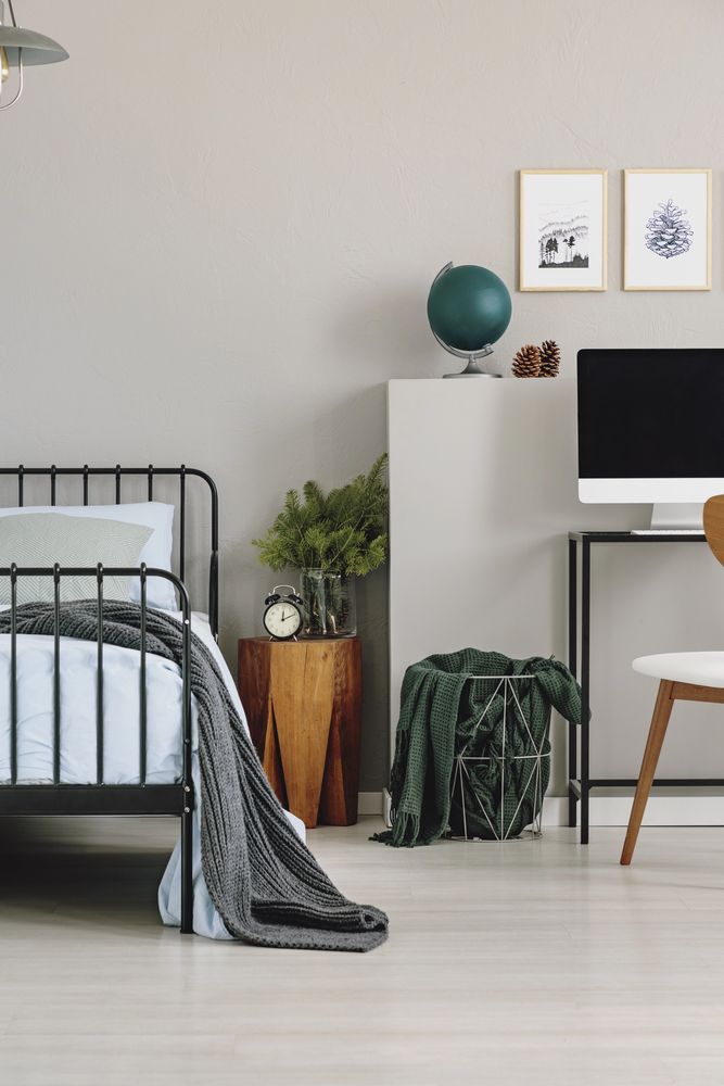 Compact Desk Next to Bed