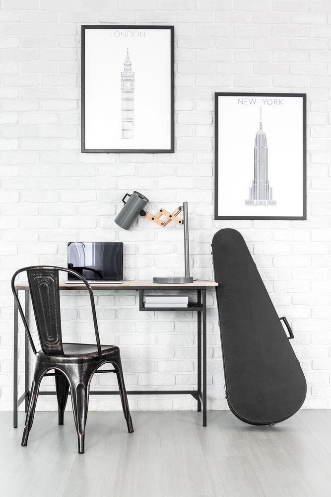 Monochromatic Light Gray Office