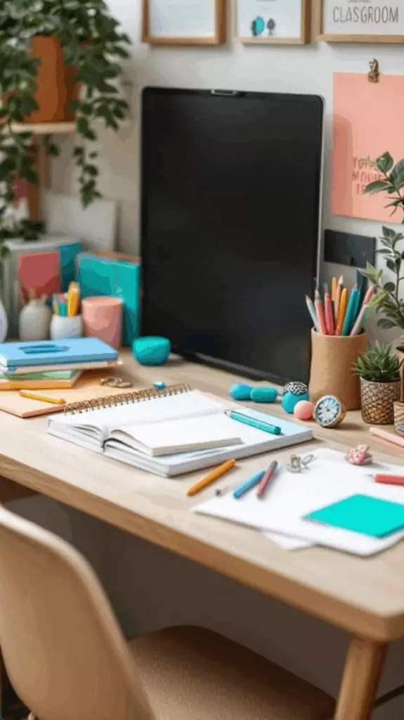 22 desk with coordinated stationery