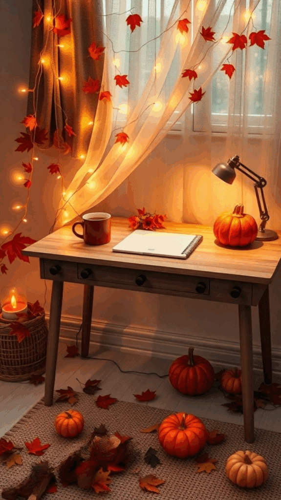 7 Fall Desk Decor String Lights