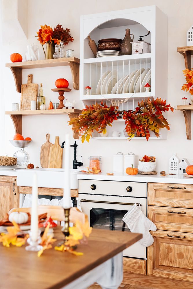 fall kitchen shelving