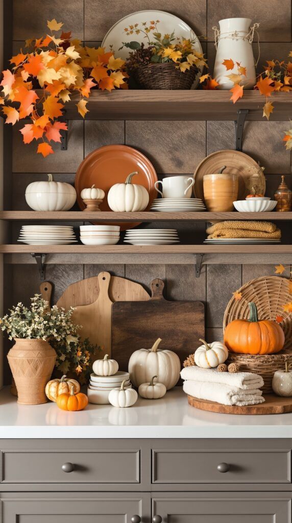 5 fall themed kitchen shelf styling the scene is absent of text le 20250904 171139 0pqd