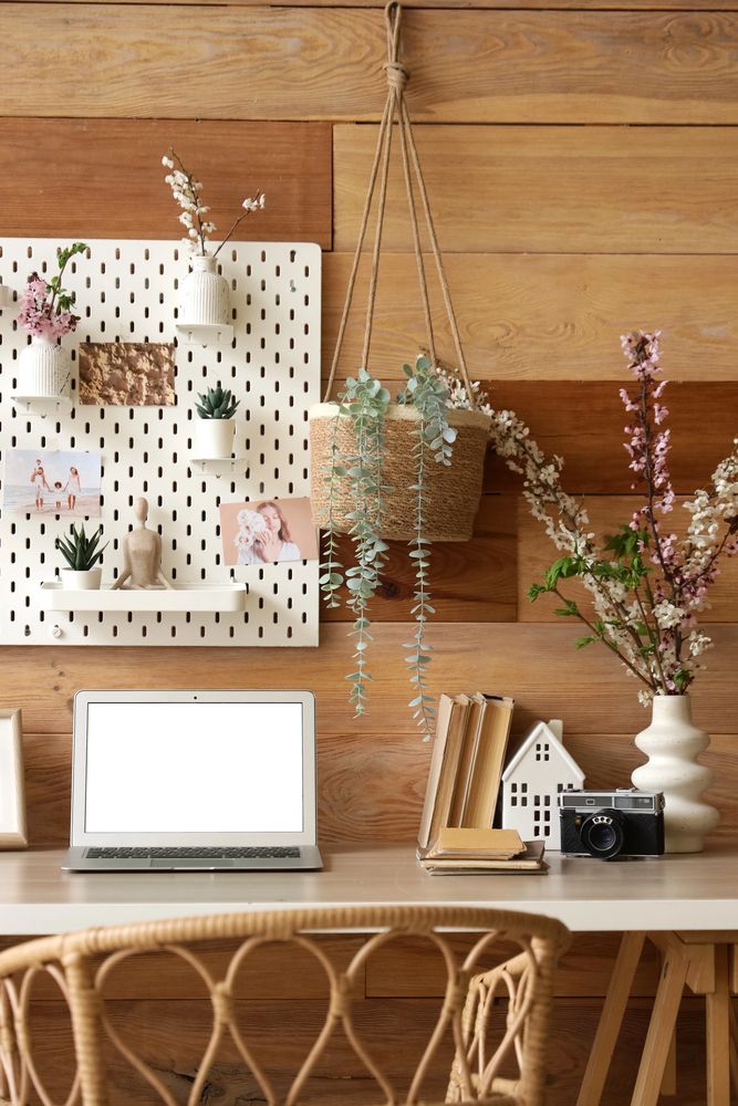 Wall-Mounted Pegboard For Organization