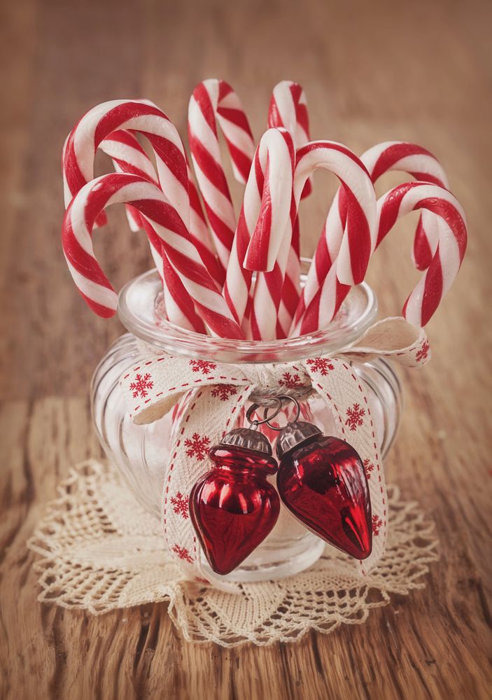 Classic Candy Canes in a Glass Jar
