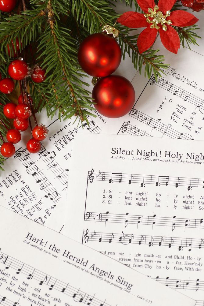 Vintage Christmas Carol Sheet Music Decor