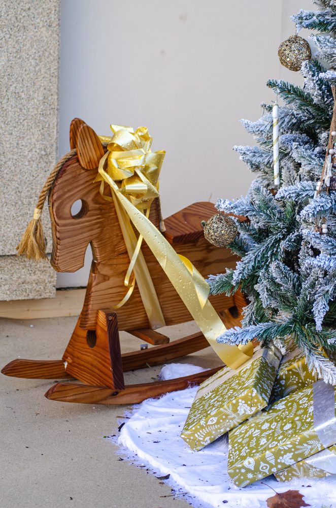 Old-Fashioned Wooden Rocking Horse