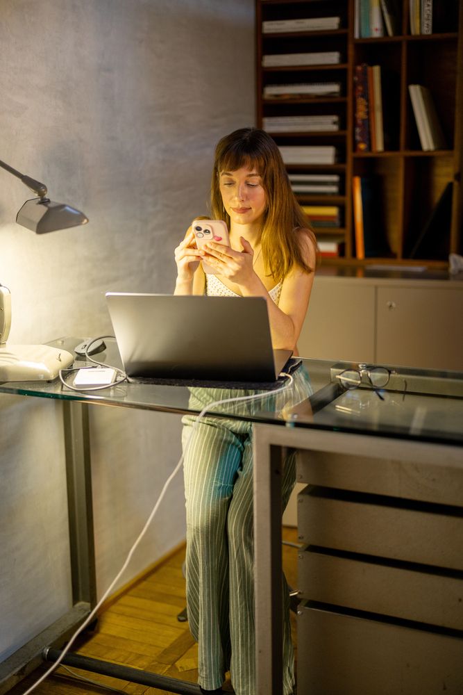 Glass Desk With Metal Accents