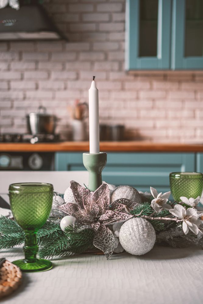 Christmas Centerpiece For The Kitchen Island