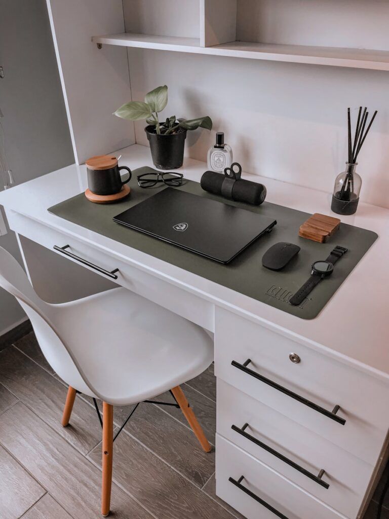 desk with built-in storage