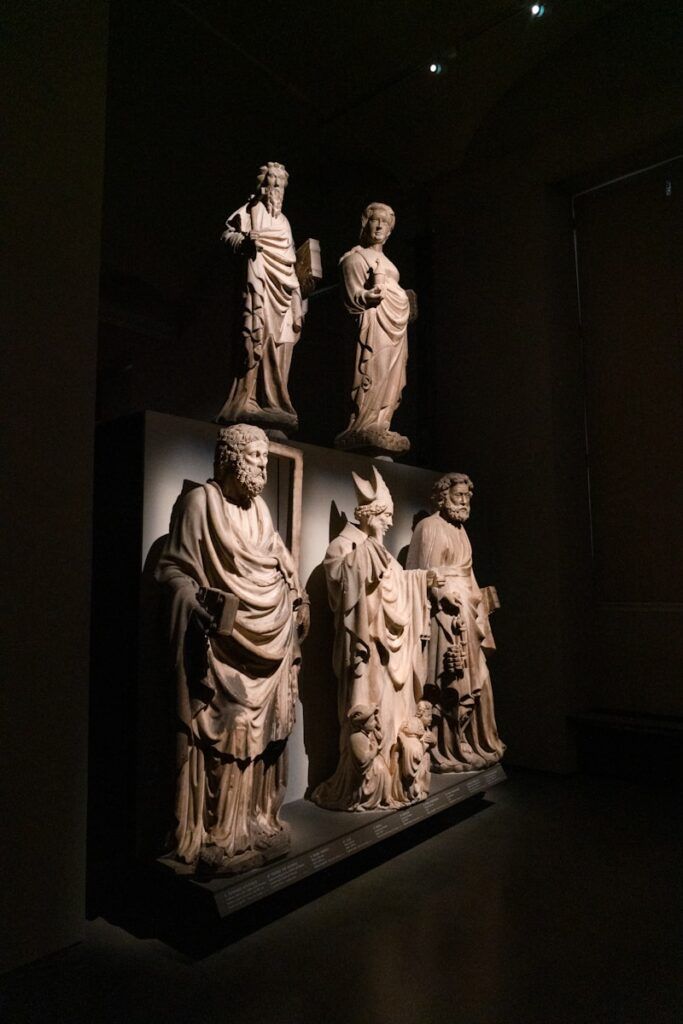 a group of statues