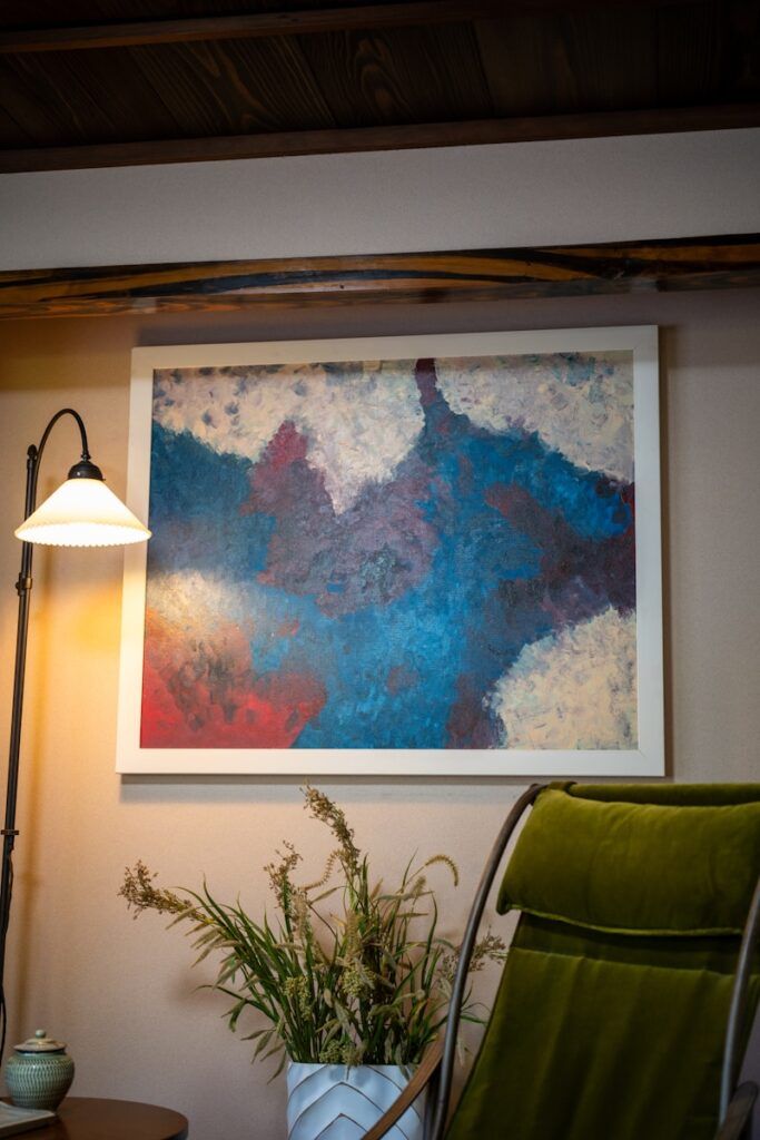 Abstract Wall Art Above a home office desk