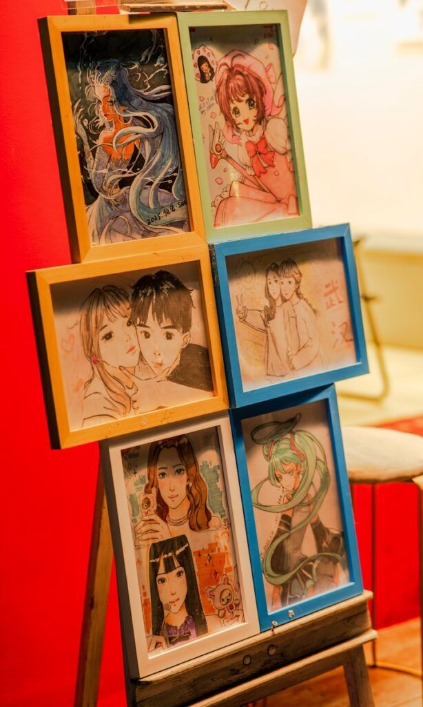 display of student artwork