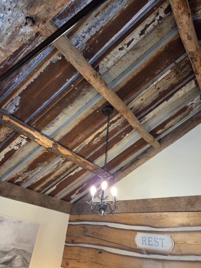 exposed wood beam ceiling