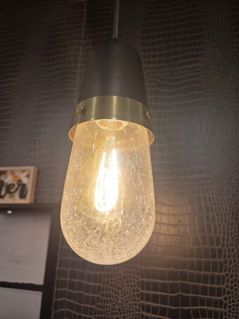 Warm Seeded Glass Pendant Light